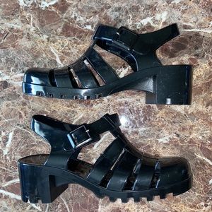 90’s Style Heeled Jelly Sandals